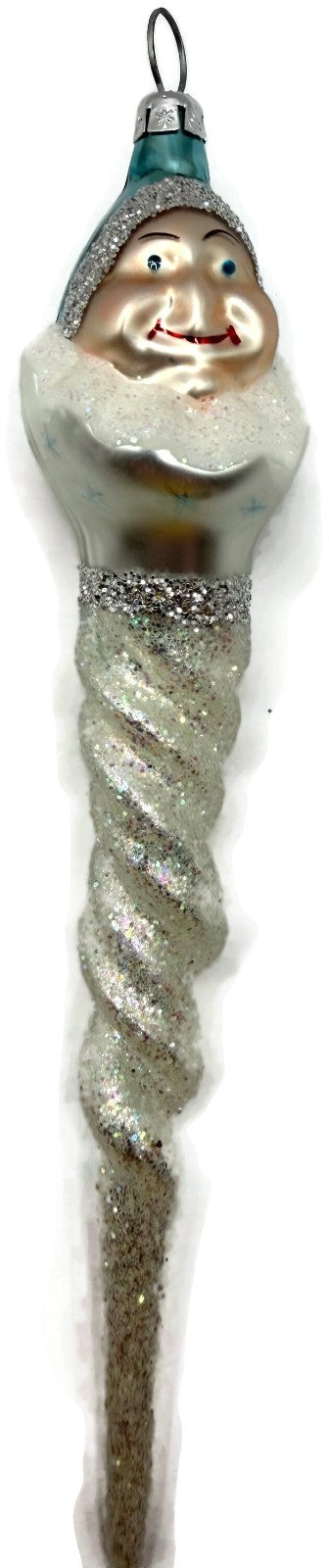Christopher Radko Jack Frost Twisted Icicle Glass Christmas Ornament 93 333 012