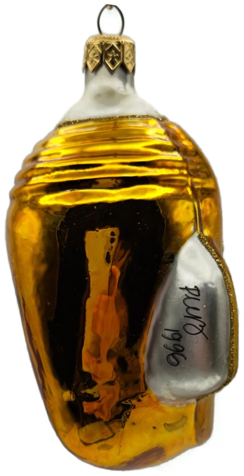 Patricia Breen Spruce Goose Gold Glass Plane Signed Christmas Ornament 9436AUC5