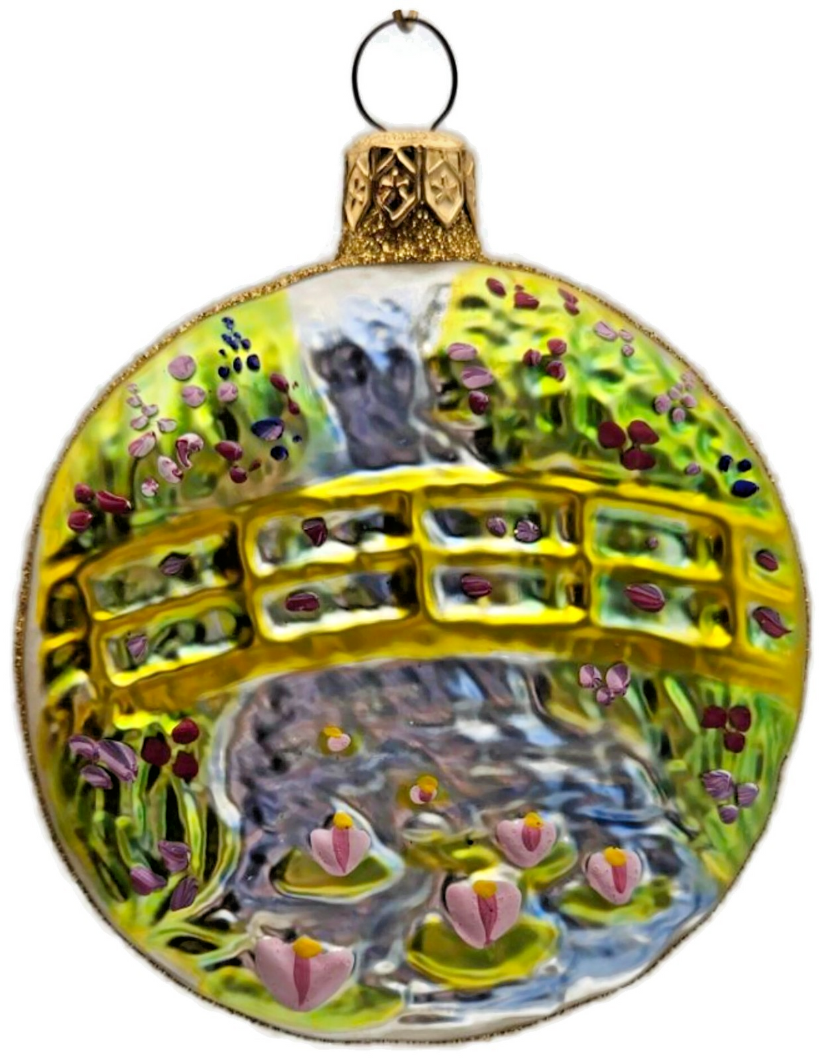 Patricia Breen Japanese Bridge Medallion Water Lily Christmas Tree Ornament 95960