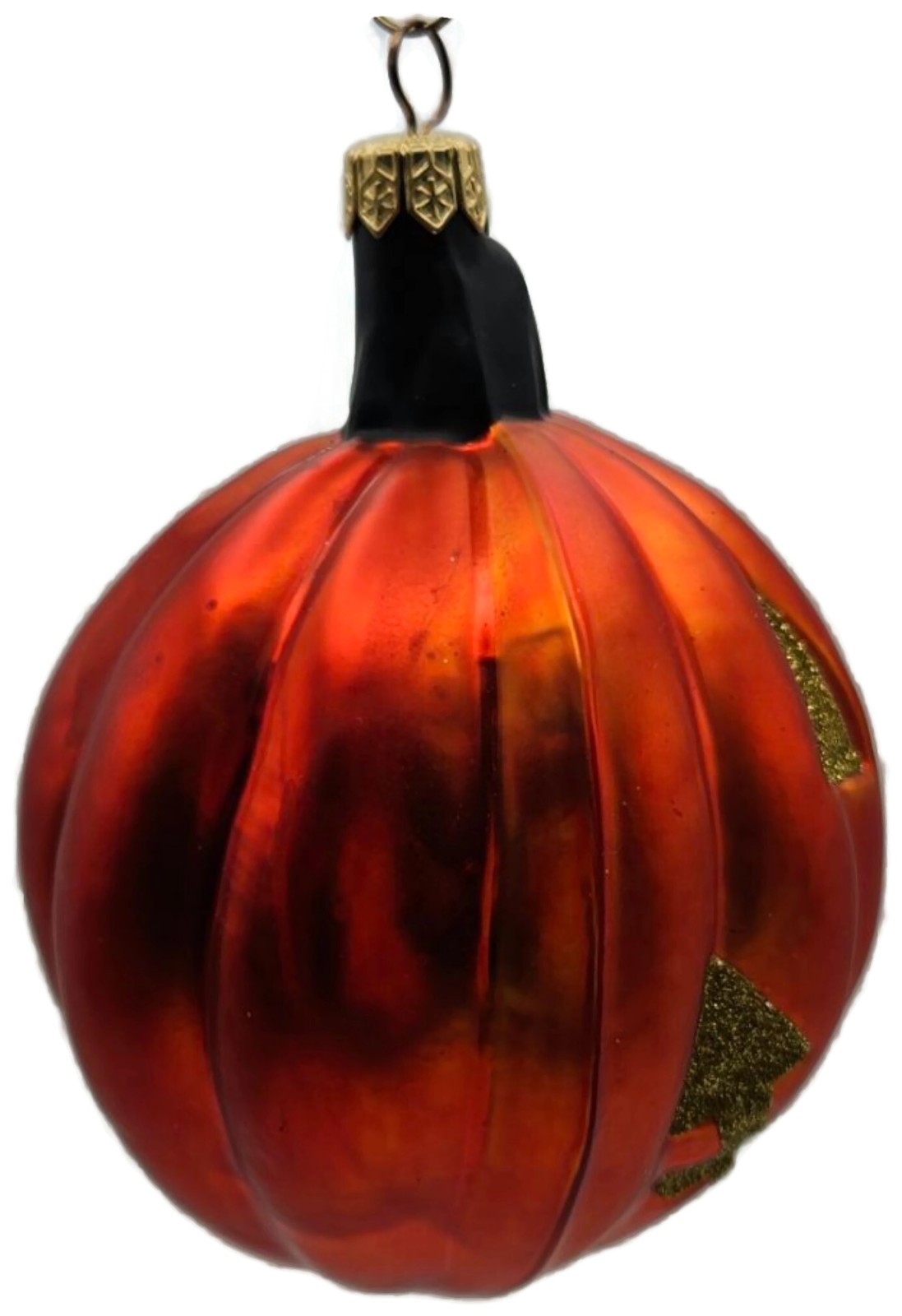 Patricia Breen Classic Pumpkin Orange Matte Gold Face Halloween Ornament 98124