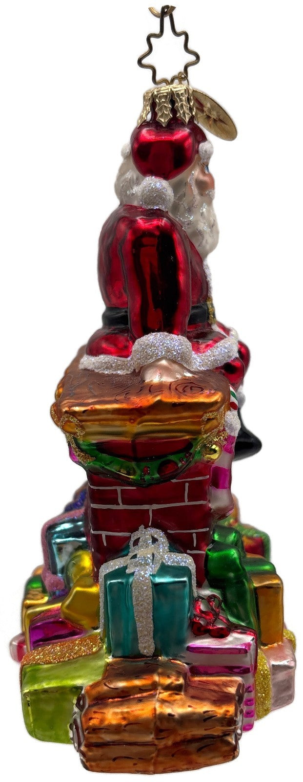 Christopher Radko Santa Pause Gifts Fireplace Glass Christmas Ornament 10101736