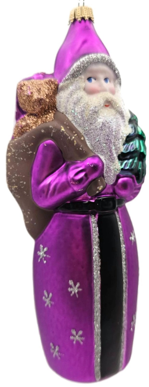 Larry Fraga Father Christmas Purple Snowflakes Tree Santa Claus Ornament1