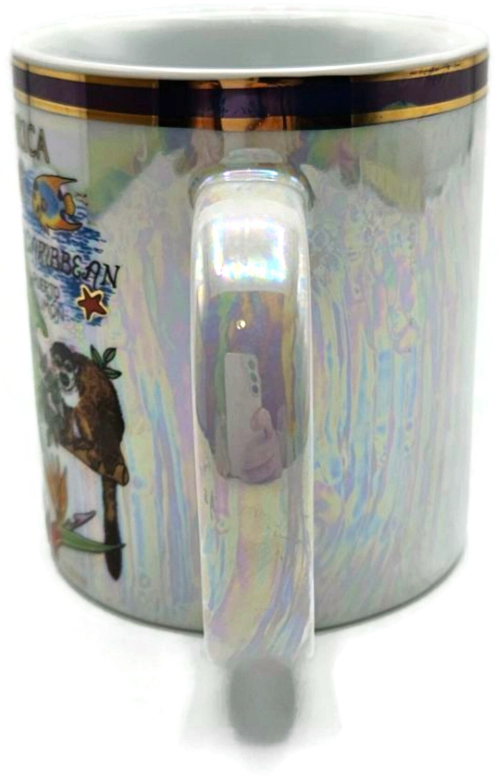 Costa Rica Map Iridescent Pearl Finish Souvenir Gift Cup Coffee Tea Mug 12oz3