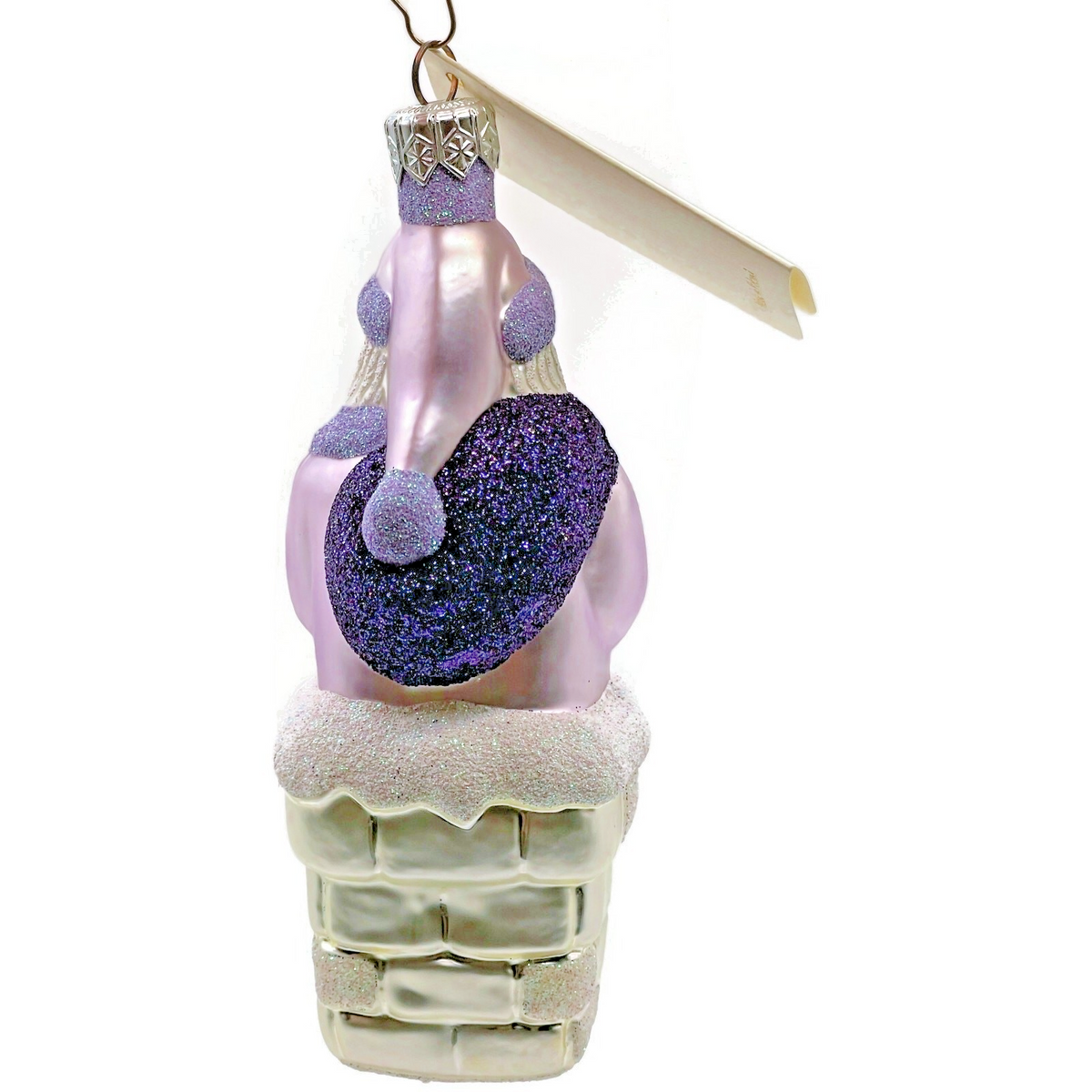 Patricia Breen Here Comes Santa Claus Lavender Chimney Christmas Ornament 962510