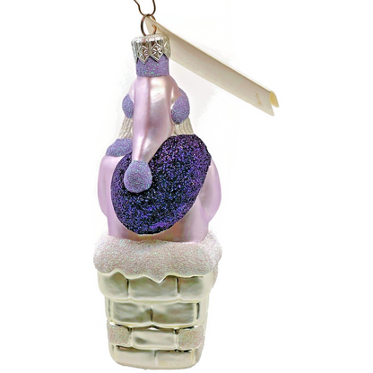 Patricia Breen Here Comes Santa Claus Lavender Chimney Christmas Ornament 962510