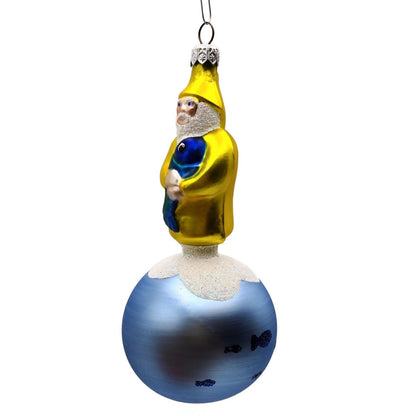 Patricia Breen Marinista Santa Matte Ball Glittered Fish Nautical Ornament 95292