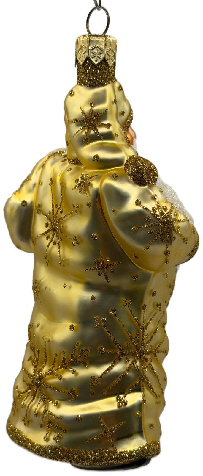 Patricia Breen Snowball Santa Gold Snowflakes Glass Christmas Tree Ornament 22566