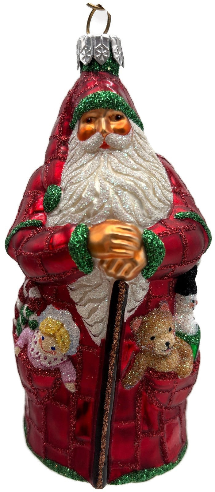 Patricia Breen Patchwork Santa Bear Snowman Candy Canes Christmas Ornament0