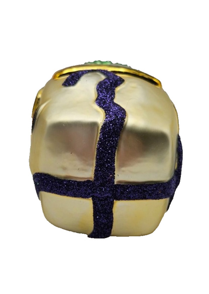 Patricia Breen Mmmonster Present Purple Gold Green Glass Christmas Ornament 992010