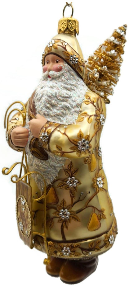 Patricia Breen Oakley Claus Cream Gold Holly Santa Christmas Ornament 34326