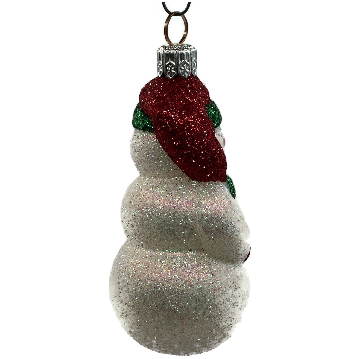 Patricia Breen Loving Snowman Green Red Hearts Glittered Christmas Ornament 21147