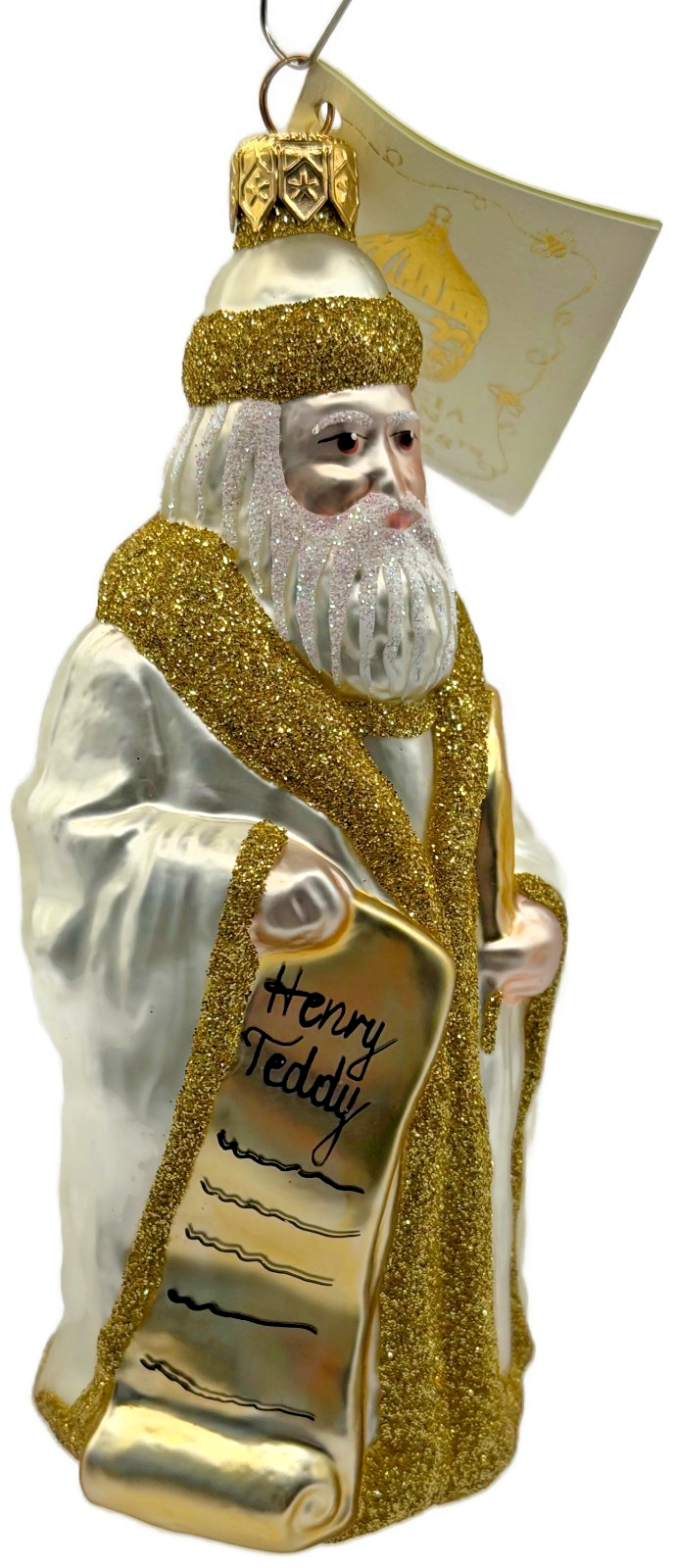 Patricia Breen Making His List Pearl Gold Santa Claus Christmas Ornament 96331