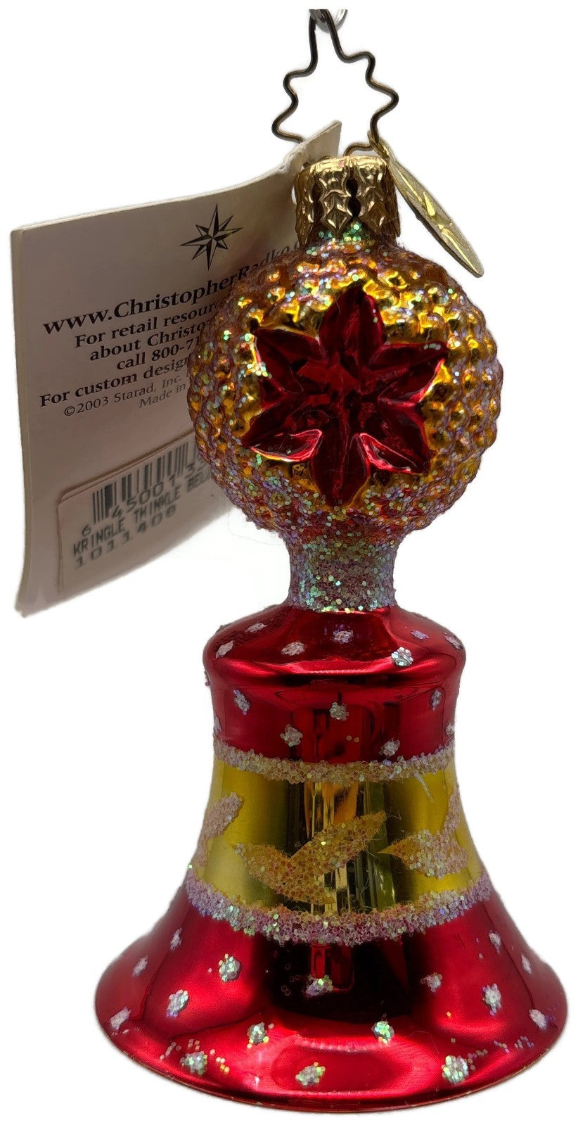 Christopher Radko Kringle Twinkle Bell Reflector Glass Ornament 10114084