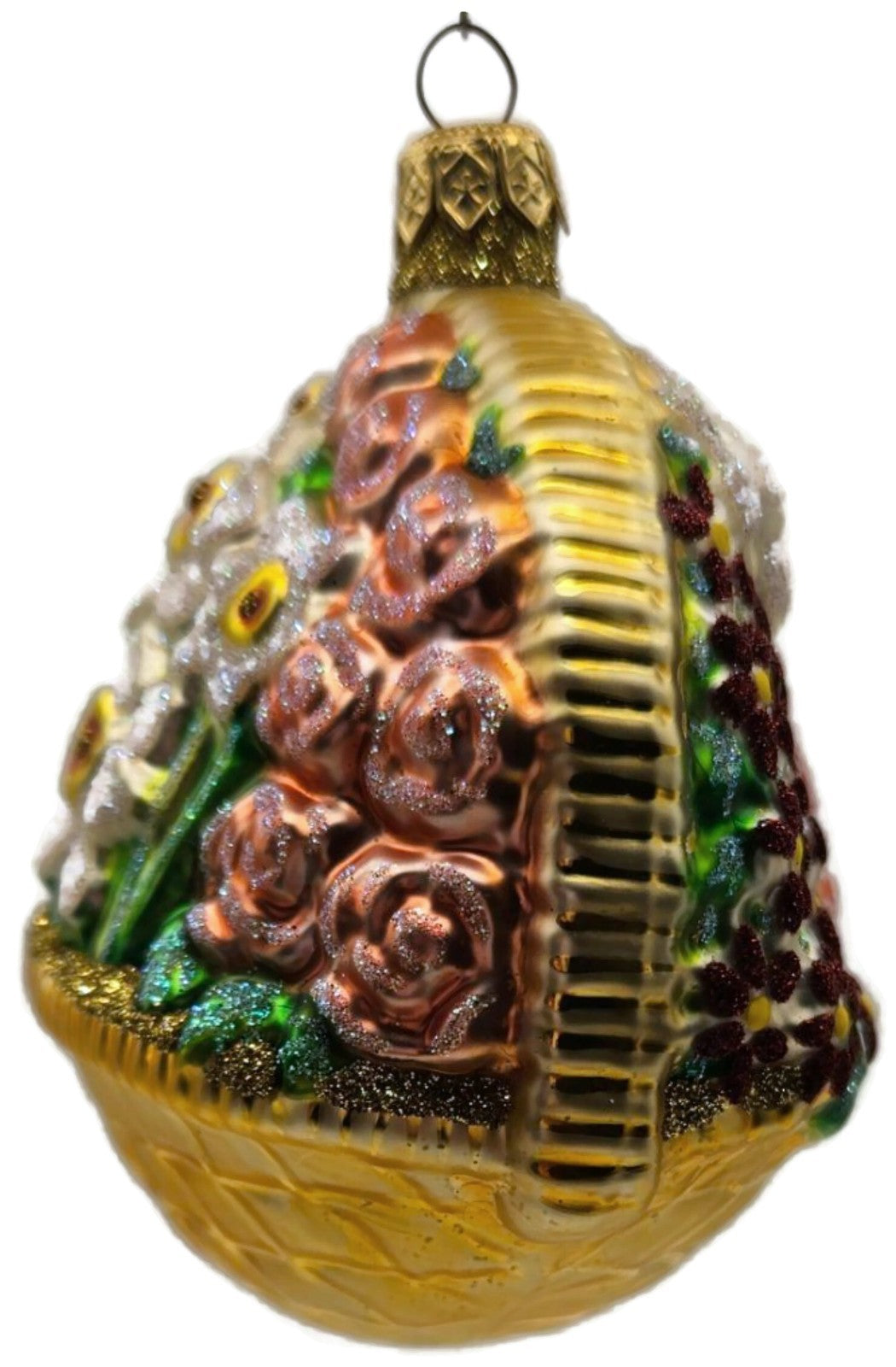 Patricia Breen Flowers For My Love Purple Tulip Gold Basket Spring Ornament 96134
