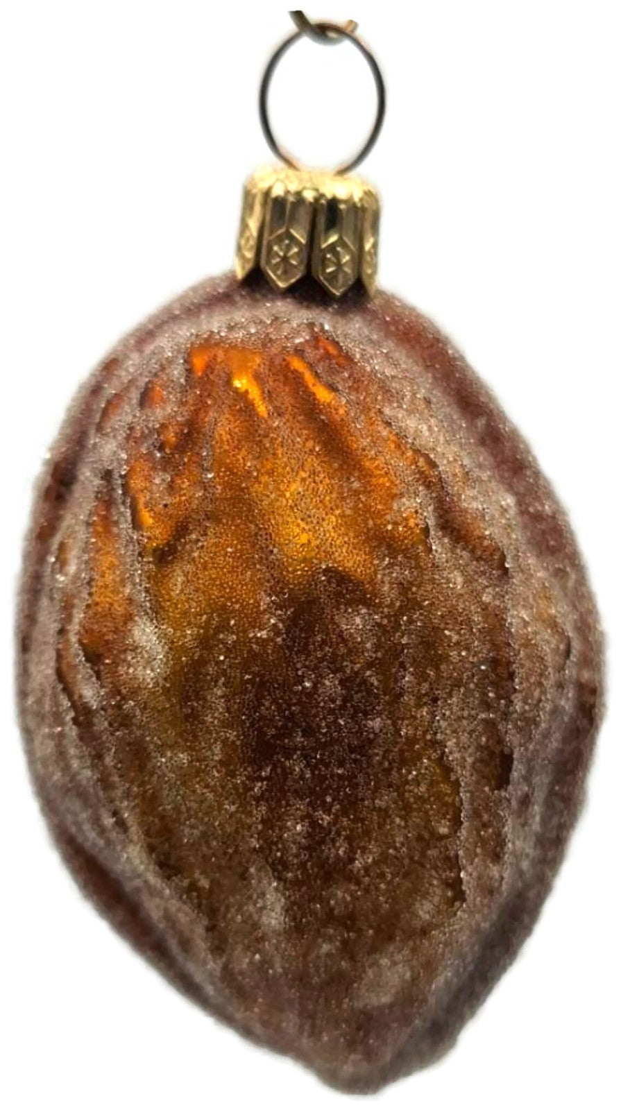 Christopher Radko Sugared Walnut Glitter Glass Christmas Tree Ornament 98-464-06