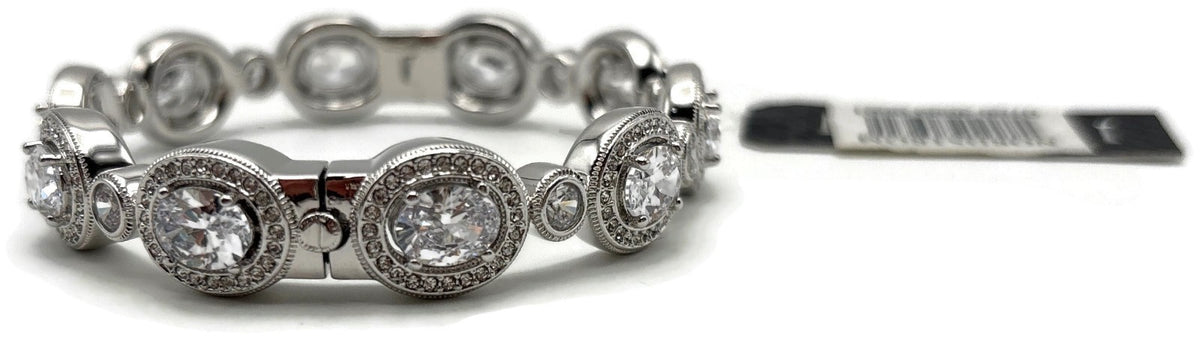 Nadri Crystal Halo CZ Line Bracelet Rhodium 7in NWT Nordstrom MSRP $1903