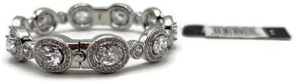 Nadri Crystal Halo CZ Line Bracelet Rhodium 7in NWT Nordstrom MSRP $1903