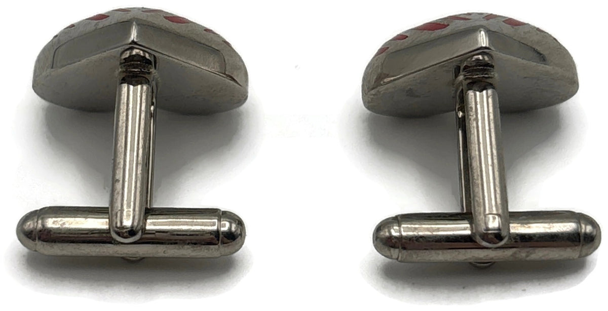 Paul Smith Heart Stripe Red Enamel Silver Tone Cufflinks Men's Signed4