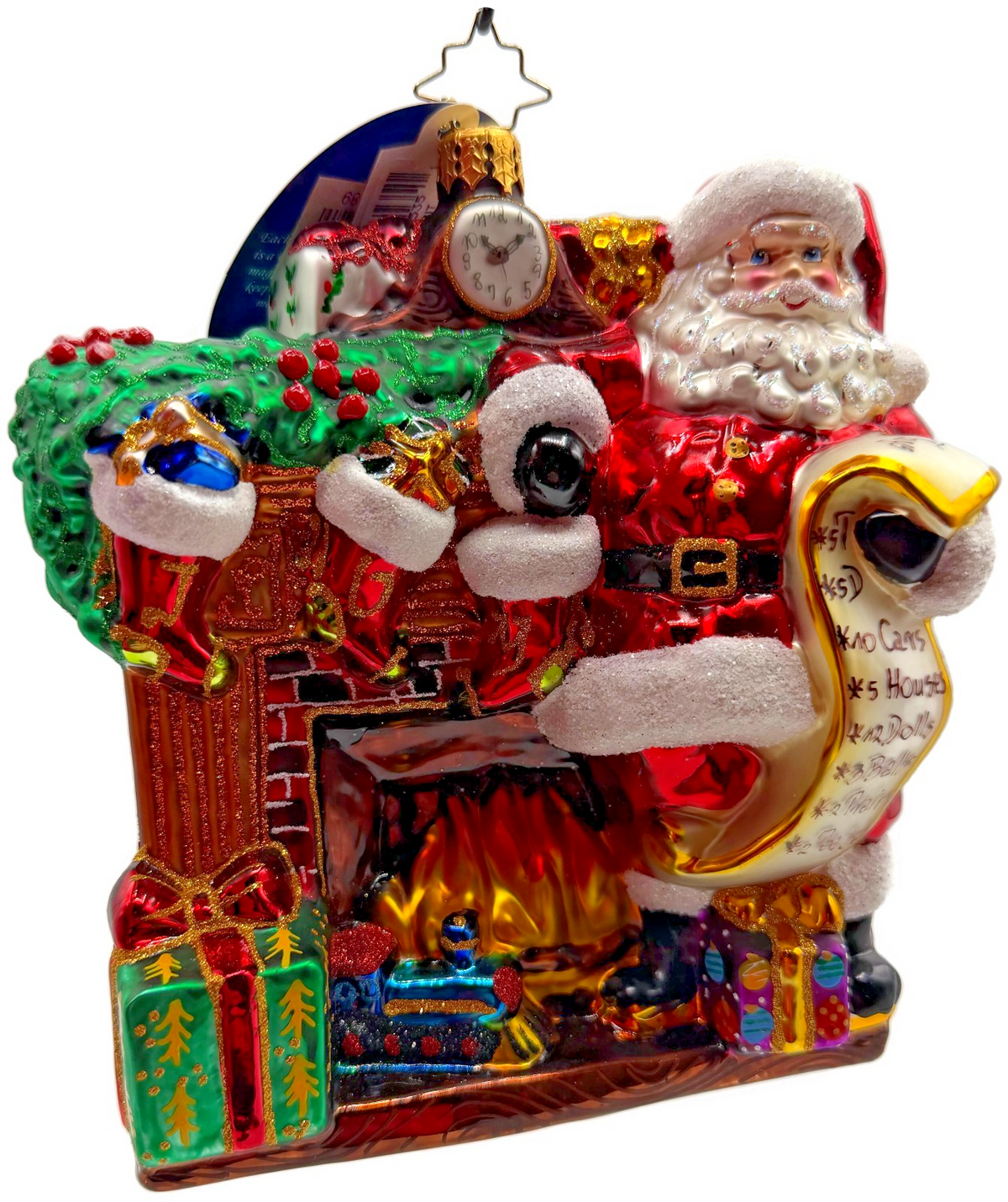 Christopher Radko Joyful Visit Santa Claus Fireplace Christmas Ornament 10172970