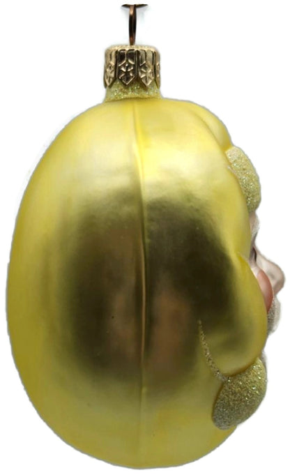 Patricia Breen Jelly Bean Santa Claus Yellow Matte Christmas Tree Ornament 99162