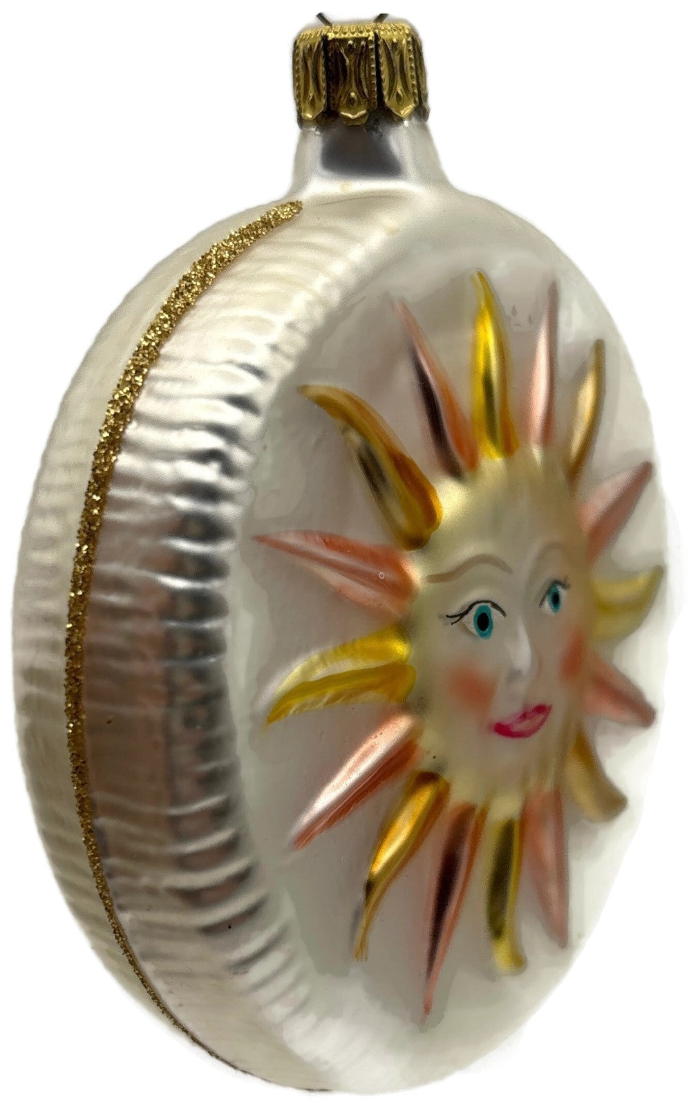 Christopher Radko 1993 Sunny Side Up Celestial Sun Glass Ornament 93 103 05