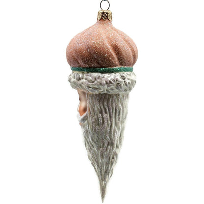 Patricia Breen Minsk Santa Claus Head Peach Glitter Christmas Ornament 96357