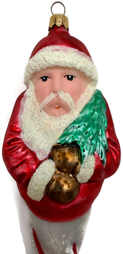 Christopher Radko St. Nickcicle Santa Icicle Glass Christmas Ornament 92 1071