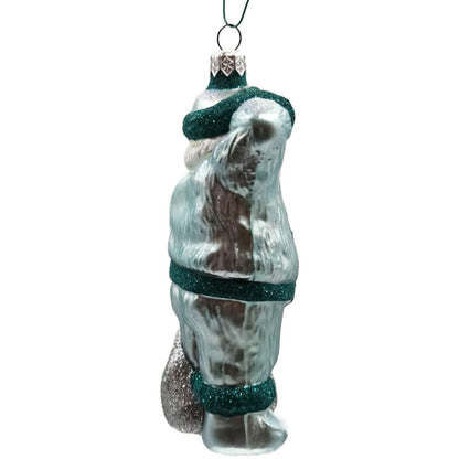 Patricia Breen A Santa for Thomas Turquoise Silver Bag Christmas Ornament 97416