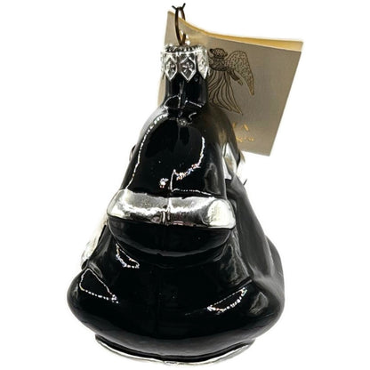 Patricia Breen Fine Phone Black Hand Blown Glass Christmas Tree Ornament 94398