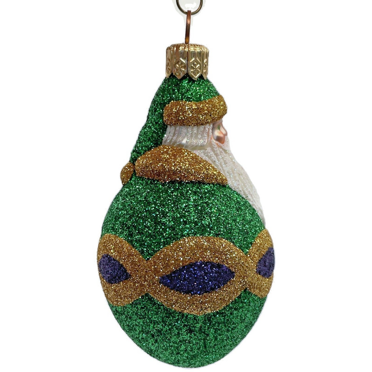 Patricia Breen Miniature Faberge Santa Green Purple Christmas Tree Ornament 21503