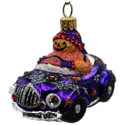 Patricia Breen Snow Mobile Purple Jack o Lantern Glass Halloween Ornament 24768