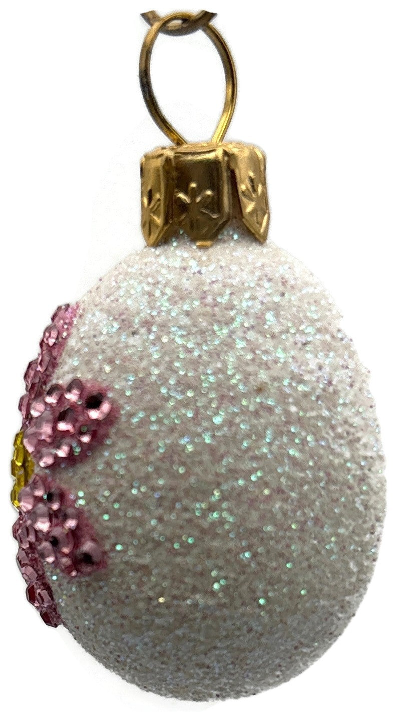 Patricia Breen 2009 Miniature Egg Jeweled Daisy Pink Easter Ornament 29227