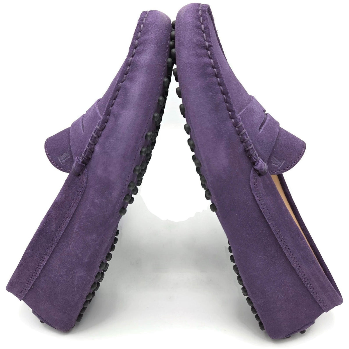 TOD'S Driving Moccasins Loafers Shoes Purple Suede Gommino Womens Size 39.56