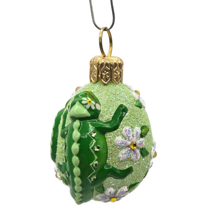 Patricia Breen Springtime Chameleon Daisy Green Jeweled Christmas Ornament 29294
