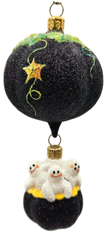 Patricia Breen Soaring Spirits Black Pumpkin Ghosts 2-Pc Halloween Ornament 25634