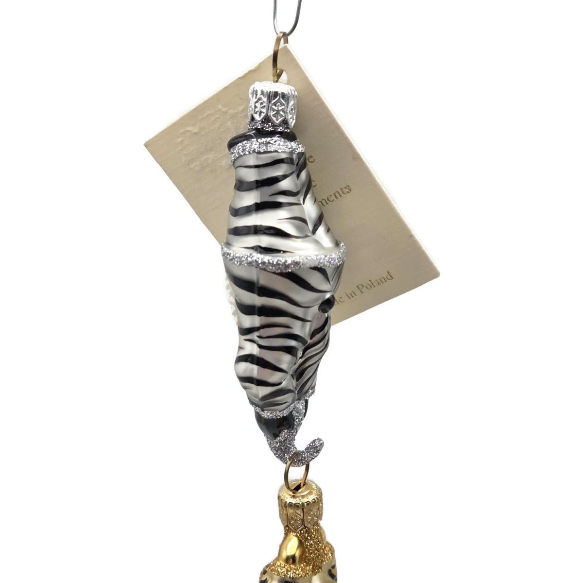 Patricia Breen Linked Santa Leopard Zebra Cirque De Nicoud Christmas Ornament4