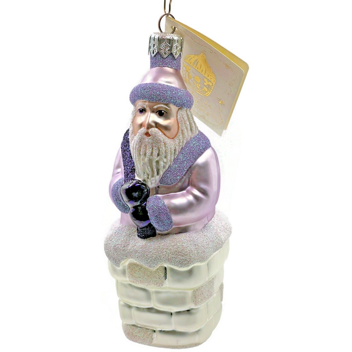Patricia Breen Here Comes Santa Claus Lavender Chimney Christmas Ornament 96253