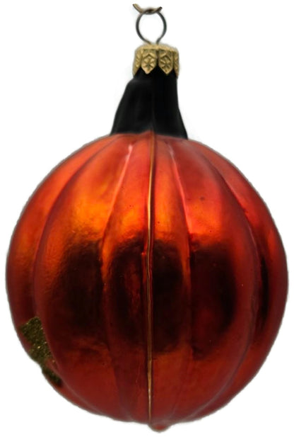 Patricia Breen Classic Pumpkin Orange Matte Gold Face Halloween Ornament 98127
