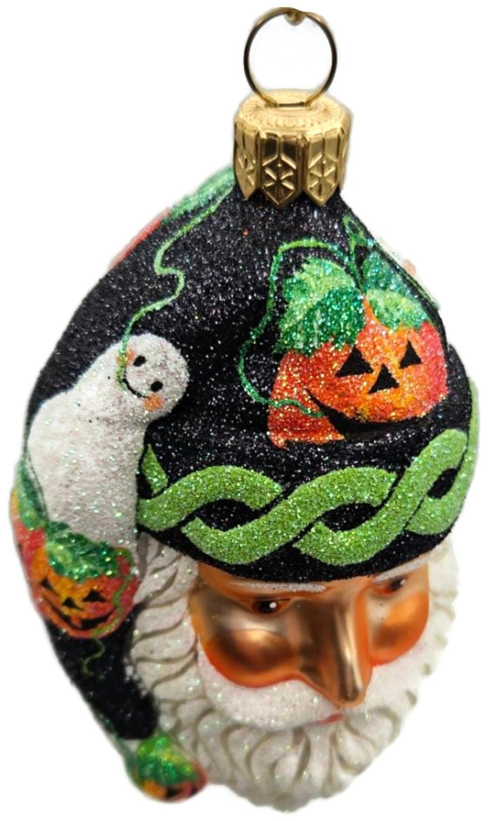 Patricia Breen Sparkle Plenty Halloween Santa Pumpkin Ghost Glass Ornament 23528