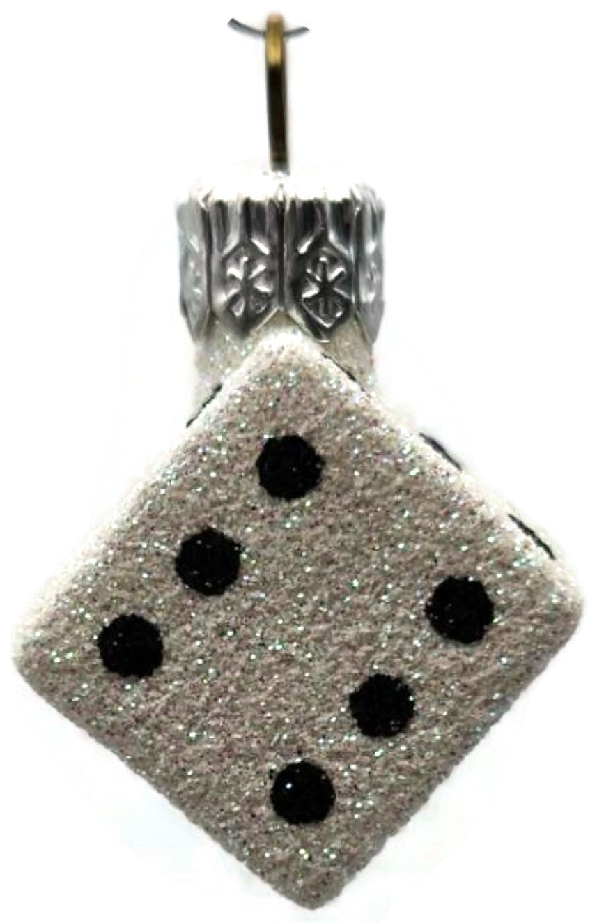 Patricia Breen Dice Pair Black and White 2 Part Mini Christmas Ornament 2377GIFT21
