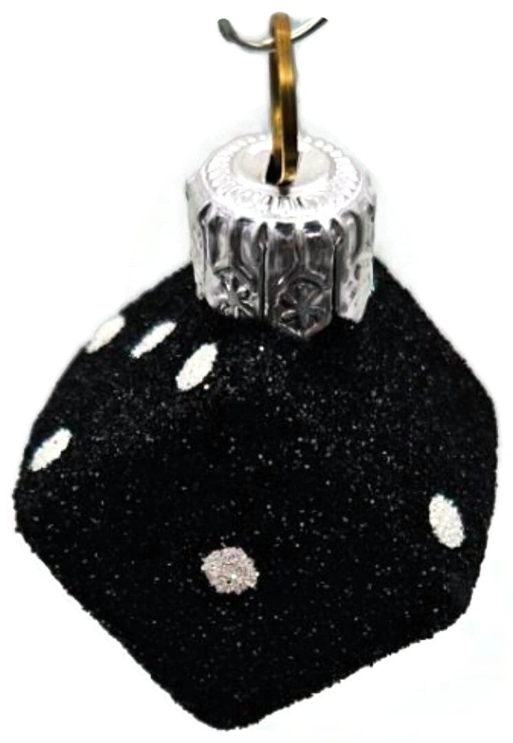 Patricia Breen Dice Pair Black and White 2 Part Mini Christmas Ornament 2377GIFT4
