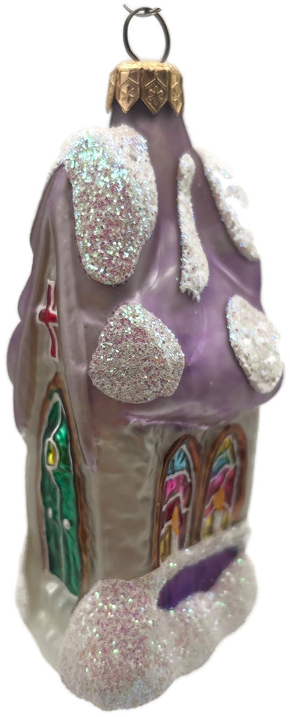 Christopher Radko 1997 Midnight Mass Lavender Cream Church Ornament 95 913 27