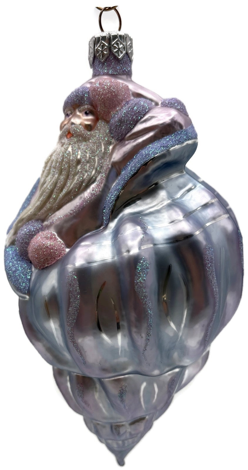 Patricia Breen Coastal Santa Periwinkle Matte Nautical Christmas Ornament 97107