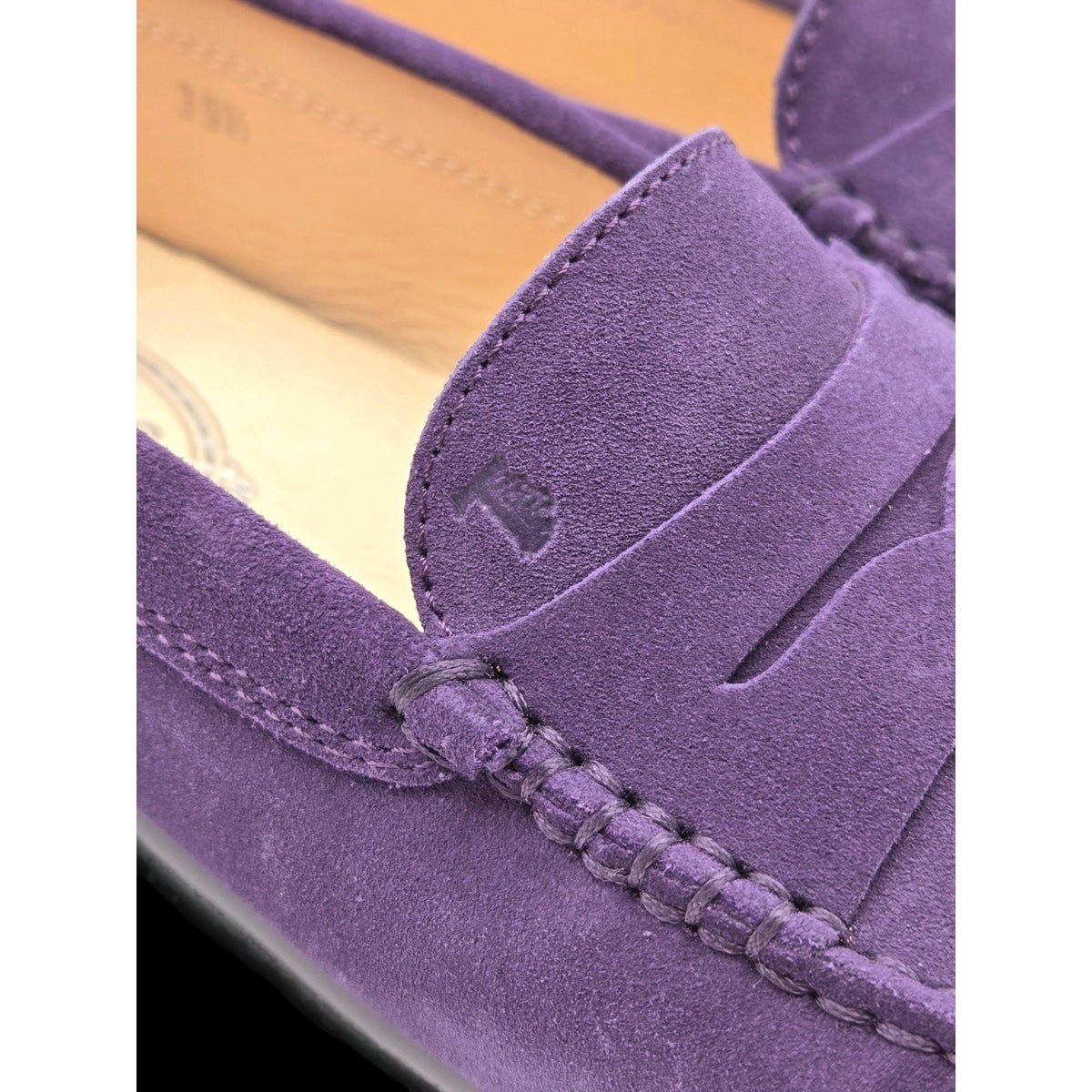 TOD'S Driving Moccasins Loafers Shoes Purple Suede Gommino Womens Size 39.513