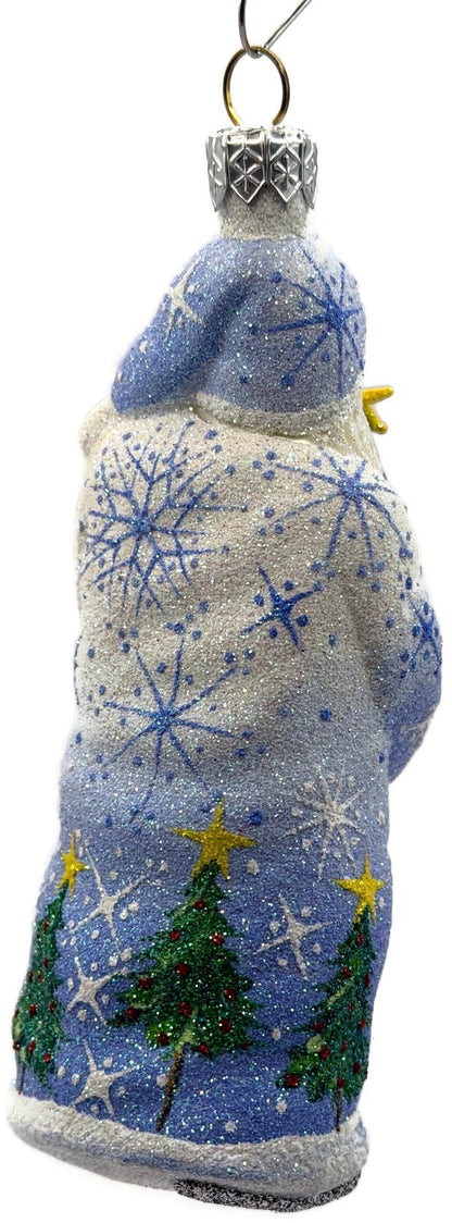 Patricia Breen Jack In The Box Santa Blue Snowflakes Christmas Ornament 23744