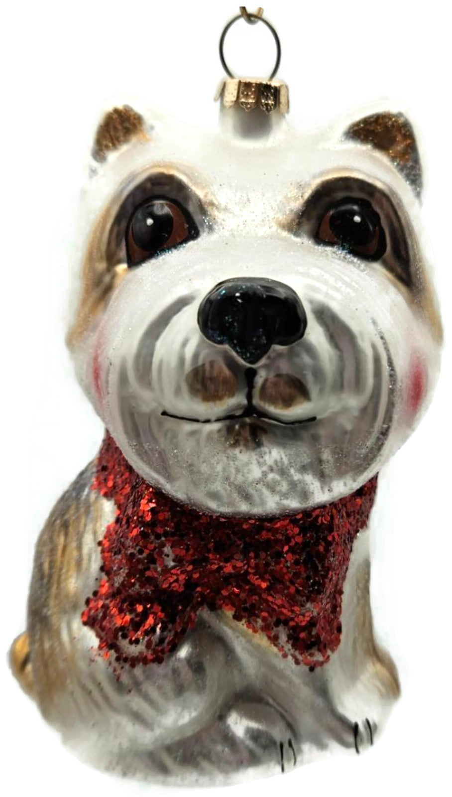 Westie Dog West Highland Terrier Blown Glass Animal Christmas Tree Ornament0