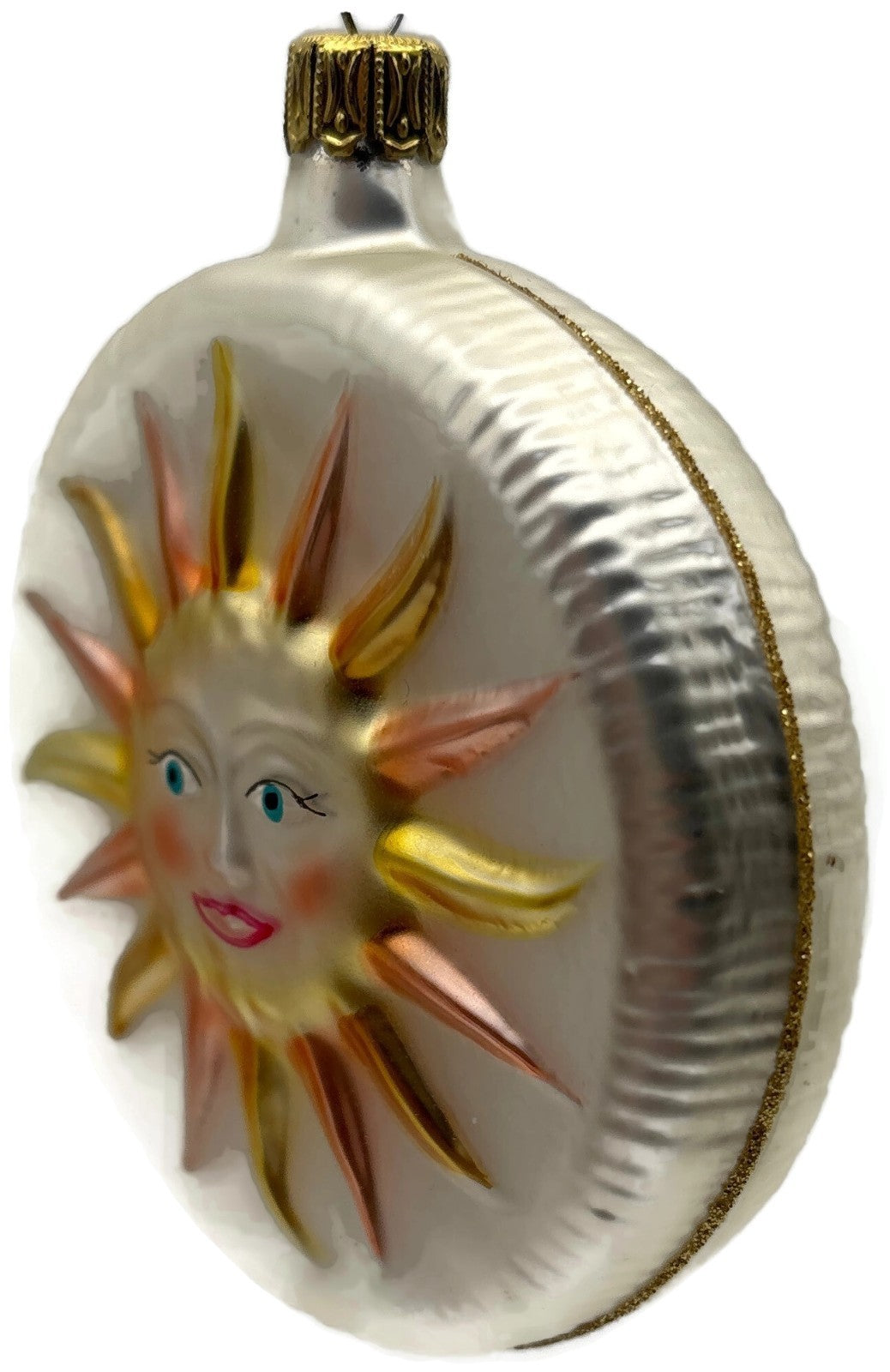 Christopher Radko 1993 Sunny Side Up Celestial Sun Glass Ornament 93 103 07