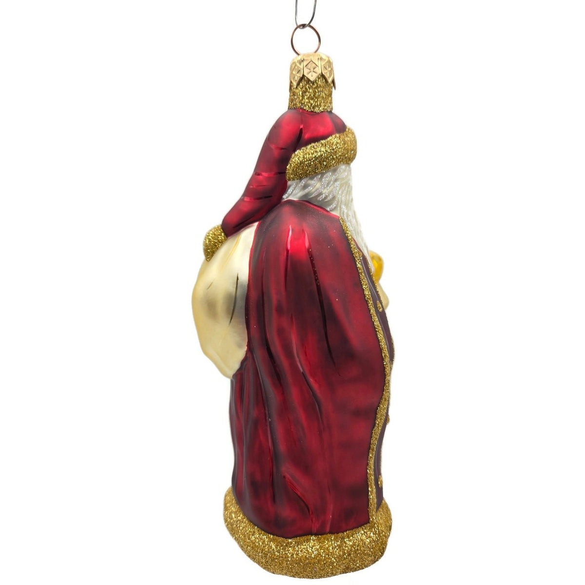Patricia Breen Jordan Santa Claus Bordeaux Gold Christmas Holiday Ornament 98234