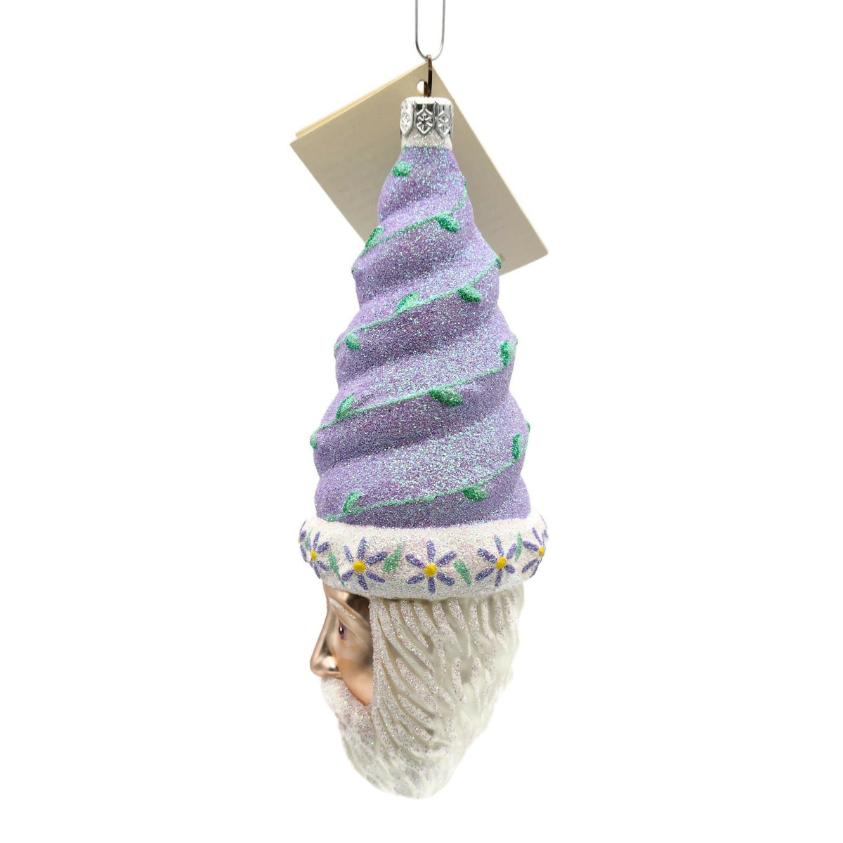 Patricia Breen Goslar Santa Claus Head Lilac Floral Purple Spring Ornament 97172