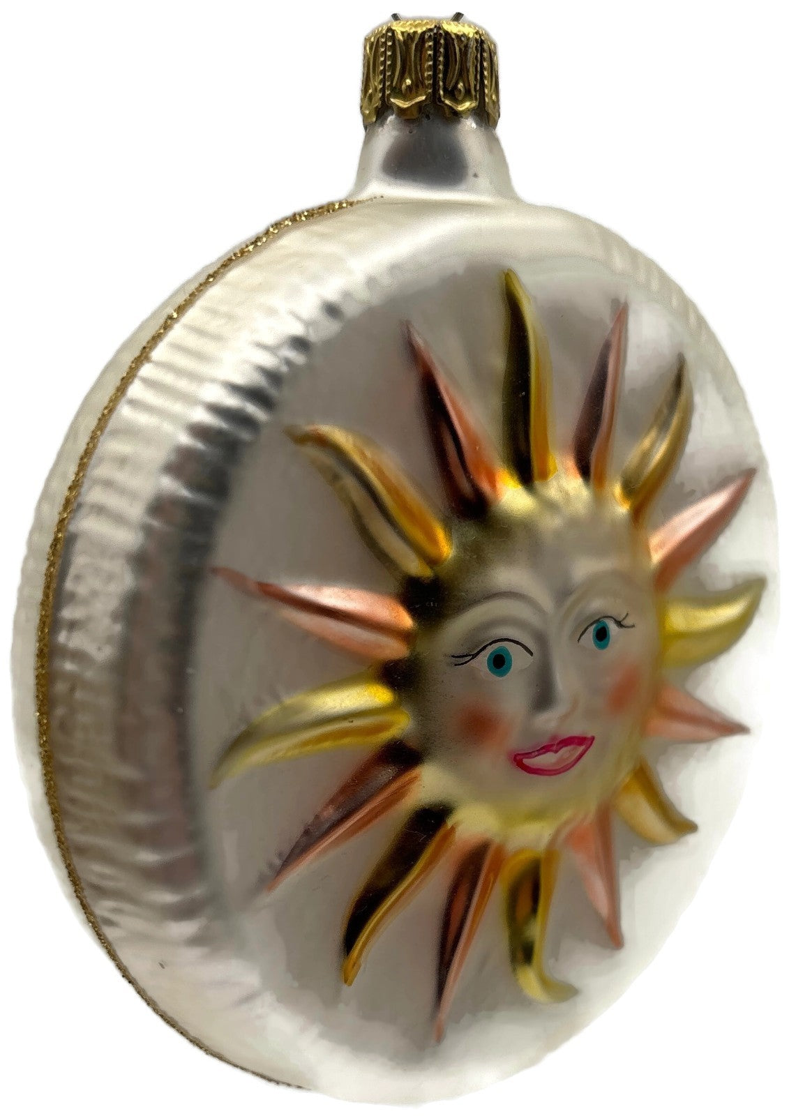 Christopher Radko 1993 Sunny Side Up Celestial Sun Glass Ornament 93 103 01